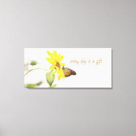 （昆虫）オオカバマダラ、モナークバタフライオンサンフラワー前向き自然 キャンバスプリント