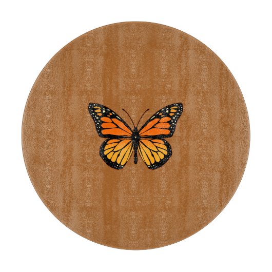 （昆虫）オオカバマダラ、モナークバタフライオンシエナ カッティングボード (正面)