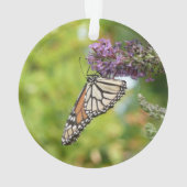 (昆虫)オオカバマダラ、モナークバタフライオンパープルバタフライブッシュ オーナメント (裏面)