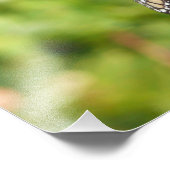 (昆虫)オオカバマダラ、モナークバタフライオンパープルバタフライブッシュ フォトプリント (角)