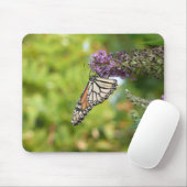 （昆虫）オオカバマダラ、モナークバタフライオンパープルバタフライブッシュ マウスパッド (マウス)