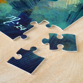 (昆虫)オオカバマダラ、モナークバタフライオンパープルバラアットサンセットフローラ ジグソーパズル (側面)