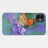 （昆虫）オオカバマダラ、モナークバタフライオンパープル薄紫花 Case-Mate iPhoneケース (裏面(横))
