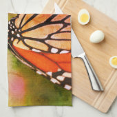 (昆虫)オオカバマダラ、モナークバタフライオンフラワークローズアップ抽象芸術 キッチンタオル (四つ折り)