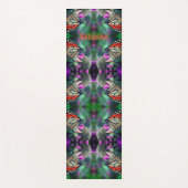 （昆虫）オオカバマダラ、モナークバタフライオンフラワー抽象芸術 ヨガマット (正面)