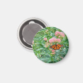 （昆虫）オオカバマダラ、モナークバタフライオンミルクウィード マグネット (正面/裏面)