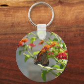 （昆虫）オオカバマダラ、モナークバタフライオンレッドバタフライブッシュ キーホルダー (裏面)