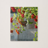 (昆虫)オオカバマダラ、モナークバタフライオンレッドバタフライブッシュ ジグソーパズル (縦)