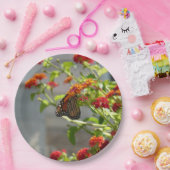 (昆虫)オオカバマダラ、モナークバタフライオンレッドバタフライブッシュ ペーパープレート (パーティー)