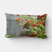 （昆虫）オオカバマダラ、モナークバタフライオンレッドバタフライブッシュ ランバークッション (裏面)