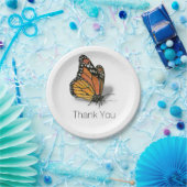 （昆虫）オオカバマダラ、モナークバタフライカスタマイズ可能文字 ペーパープレート (パーティー)