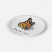 （昆虫）オオカバマダラ、モナークバタフライカスタマイズ可能文字 ペーパープレート (アングル)