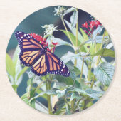 (昆虫)オオカバマダラ、モナークバタフライカスタムパーティーコースター ラウンドペーパーコースター (正面)