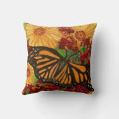 （昆虫）オオカバマダラ、モナークバタフライガーデンサンフラワーズウォーターカラー クッション (裏面)