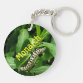 (昆虫)オオカバマダラ、モナークバタフライキャタピラ写真 キーホルダー (裏面)