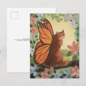 (昆虫)オオカバマダラ、モナークバタフライキャットインメドウ ポストカード (正面/裏面)