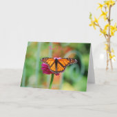 (昆虫)オオカバマダラ、モナークバタフライグリーティングカード カード (黄色い花)