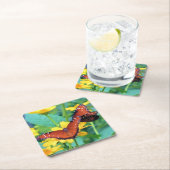 (昆虫)オオカバマダラ、モナークバタフライコースター スクエアペーパーコースター (インサイチュ)