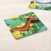 (昆虫)オオカバマダラ、モナークバタフライコースター スクエアペーパーコースター (アングル)