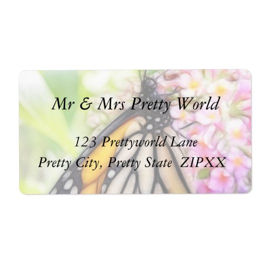 （昆虫）オオカバマダラ、モナークバタフライシッピングネクター ラベル (正面)