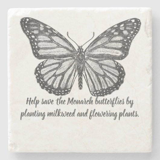 (昆虫)オオカバマダラ、モナークバタフライストーンコースター ストーンコースター (正面)