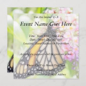 (昆虫)オオカバマダラ、モナークバタフライスピッピングネッター 招待状 (正面/裏面)