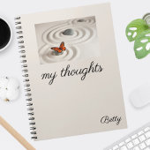 （昆虫）オオカバマダラ、モナークバタフライゼンガーデンノートブック6.5 x 8.75 ノートブック