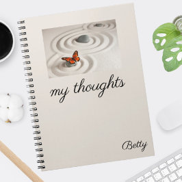 （昆虫）オオカバマダラ、モナークバタフライゼンガーデンノートブック6.5 x 8.75 ノートブック