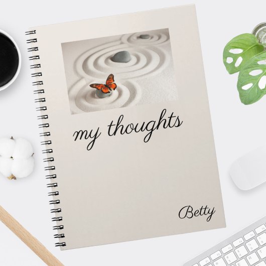 （昆虫）オオカバマダラ、モナークバタフライゼンガーデンノートブック6.5 x 8.75 ノートブック