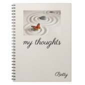 （昆虫）オオカバマダラ、モナークバタフライゼンガーデンノートブック6.5 x 8.75 ノートブック (正面)