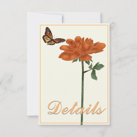 （昆虫）オオカバマダラ、モナークバタフライダリアアイボリー詳細 出欠カード (正面)