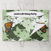 (昆虫)オオカバマダラ、モナークバタフライテーマ誕生日パーティーグリーン ペーパーパッド (折り畳み)