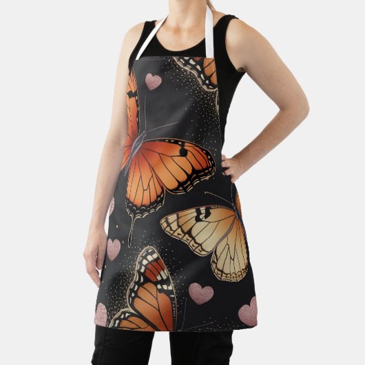 (昆虫)オオカバマダラ、モナークバタフライデザインオールオーバープリントエプロン エプロン (インサイチュ)