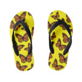 （昆虫）オオカバマダラ、モナークバタフライデザイン – キッズビーチサンダル (フットベッド)