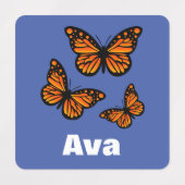 (昆虫)オオカバマダラ、モナークバタフライデザイン – スモールスクエアウェアL ラベル (デザイン2)