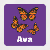 (昆虫)オオカバマダラ、モナークバタフライデザイン – スモールスクエアウェアL ラベル (デザイン2)