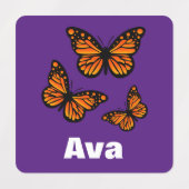 (昆虫)オオカバマダラ、モナークバタフライデザイン – スモールスクエアウェアL ラベル (デザイン1)