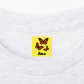 (昆虫)オオカバマダラ、モナークバタフライデザイン – スモールスクエアウェアL ラベル (貼付)