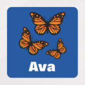 (昆虫)オオカバマダラ、モナークバタフライデザイン – スモールスクエアウェアL ラベル (デザイン1)