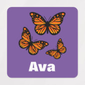 (昆虫)オオカバマダラ、モナークバタフライデザイン – スモールスクエアウェアL ラベル (デザイン1)