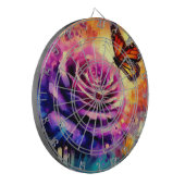 （昆虫）オオカバマダラ、モナークバタフライパープルバラサンセットオレンジ ダーツボード (正面左)