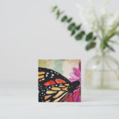 (昆虫)オオカバマダラ、モナークバタフライビジネスカード スクエア名刺 (スタンド正面)