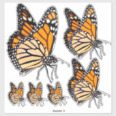(昆虫)オオカバマダラ、モナークバタフライビニールシールシート シール (シート)