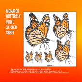 (昆虫)オオカバマダラ、モナークバタフライビニールシールシート シール