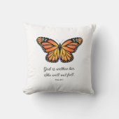 (昆虫)オオカバマダラ、モナークバタフライピローグッド神は彼女の中にある クッション (正面)
