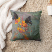 （昆虫）オオカバマダラ、モナークバタフライピローホームデコール クッション (ブランケット)