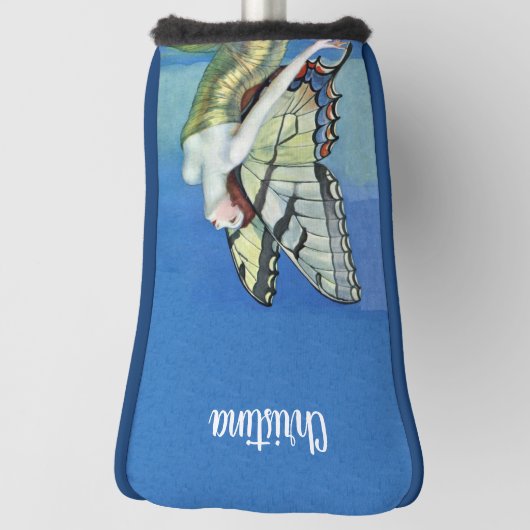 (昆虫)オオカバマダラ、モナークバタフライフェアリーゴールデンドレスブルースカイ ゴルフヘッドカバー (回転90)