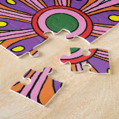 （昆虫）オオカバマダラ、モナークバタフライフェアリーパープルフローラ ジグソーパズル (側面)