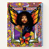 (昆虫)オオカバマダラ、モナークバタフライフェアリーパープルフローラ ノートブック (裏面)