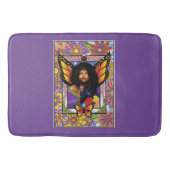 (昆虫)オオカバマダラ、モナークバタフライフェアリーパープルフローラ バスマット (正面)